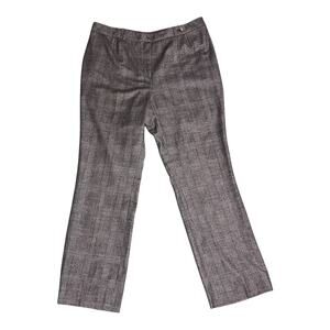 Akris Pants Women's Size 16 Grey Purple Glen Plaid Wool Cashmere Tapered Trouser